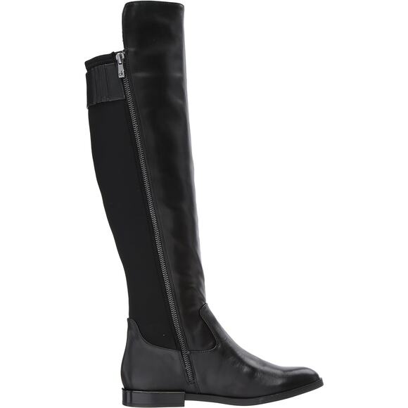 Calvin Klein Women Over The Knee Riding Boots Priya Size US 5M Black Leather - Picture 2 of 5